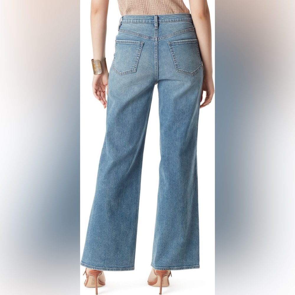 Sam Edelman Codie Wide Leg Jeans High Rise Size 27 Blue Denim - Picture 2 of 13